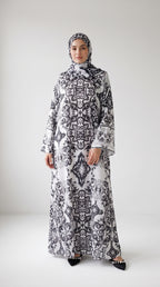 Black Mosaic Kaftan Abaya