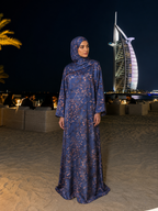 Kaftan Abaya Takım - Çicek Desenli