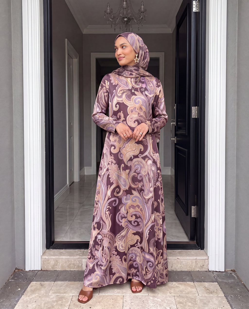 Kaftan Abaya Takım - Mocha