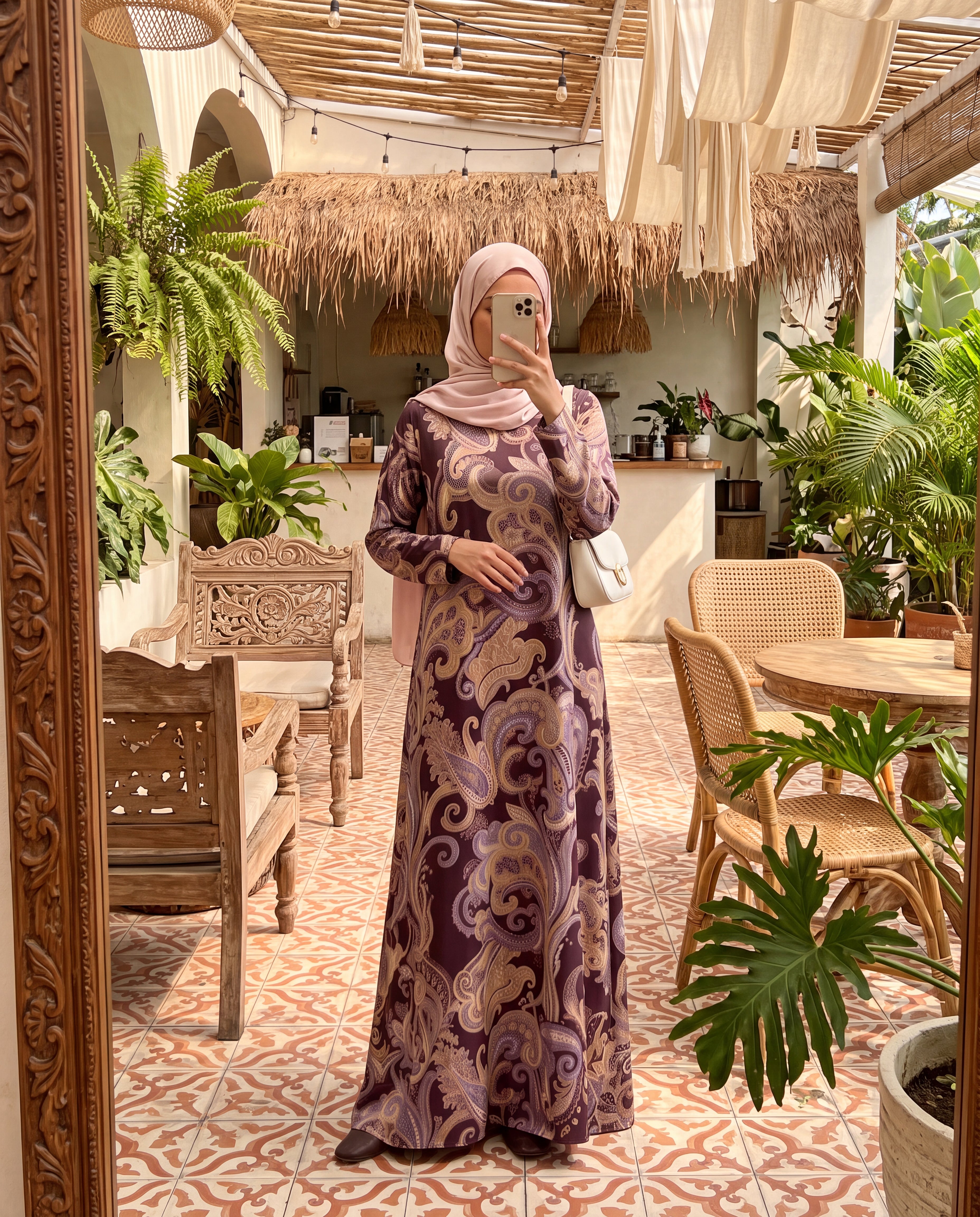 Kaftan Abaya Takım - Mocha