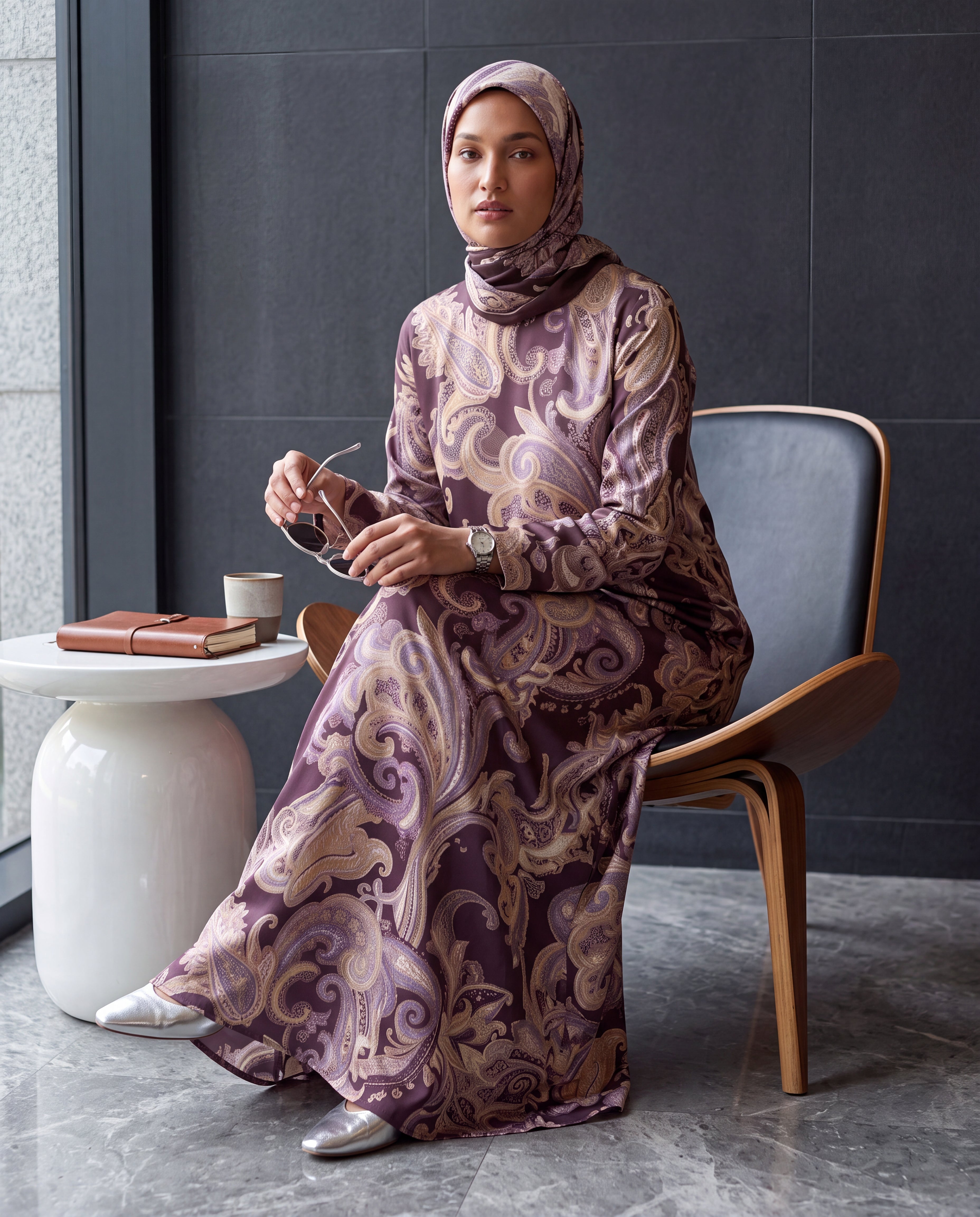 Kaftan Abaya Takım - Mocha
