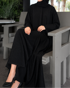 Taş İşlemeli Abaya - Siyah