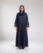 Baskılı Simli Abaya Takım