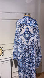 Royal Blue Mosaic Kaftan Abaya