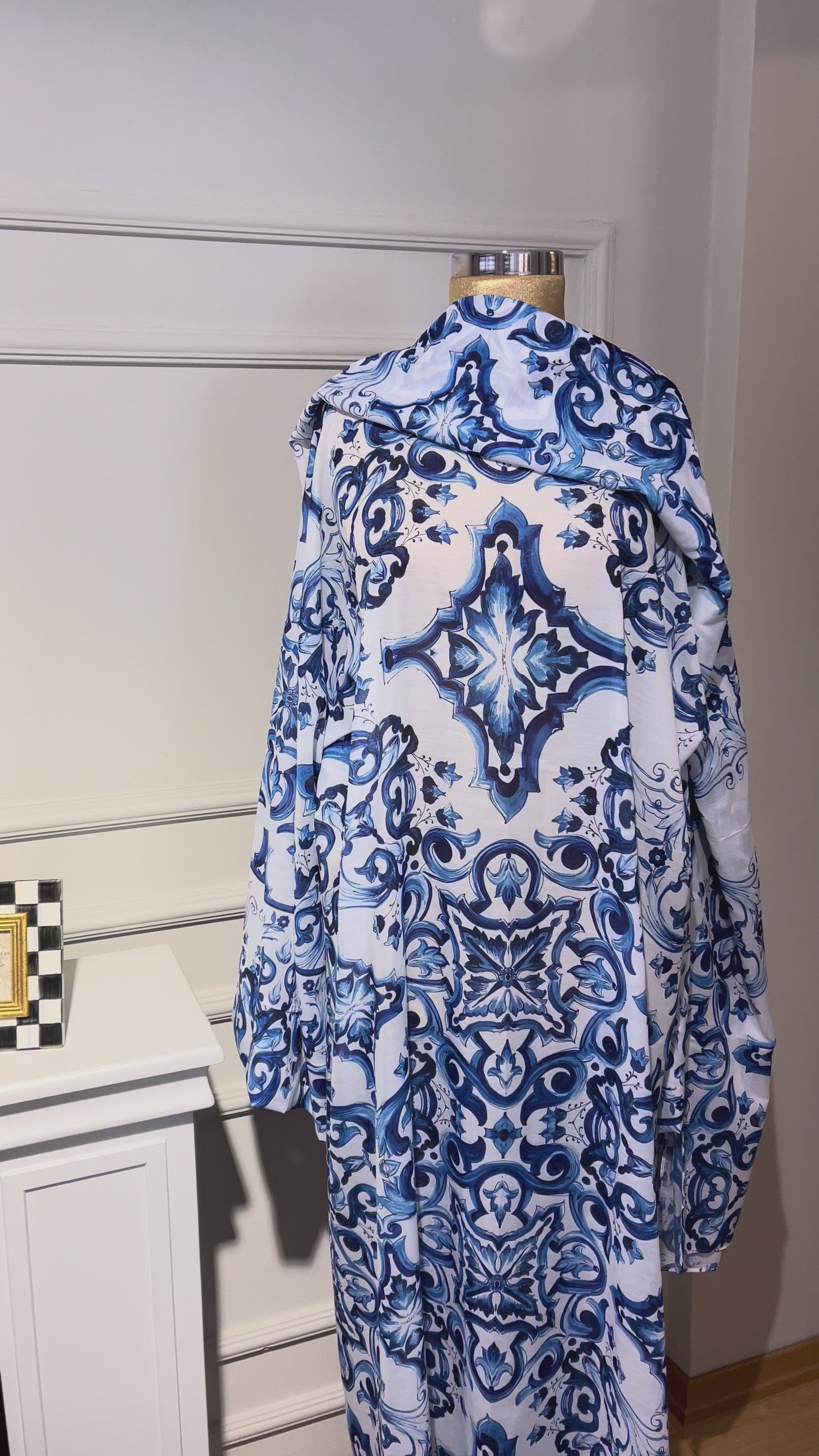 Royal Blue Mosaic Kaftan Abaya