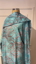 Floral Print Kaftan Abaya – Sky Blue