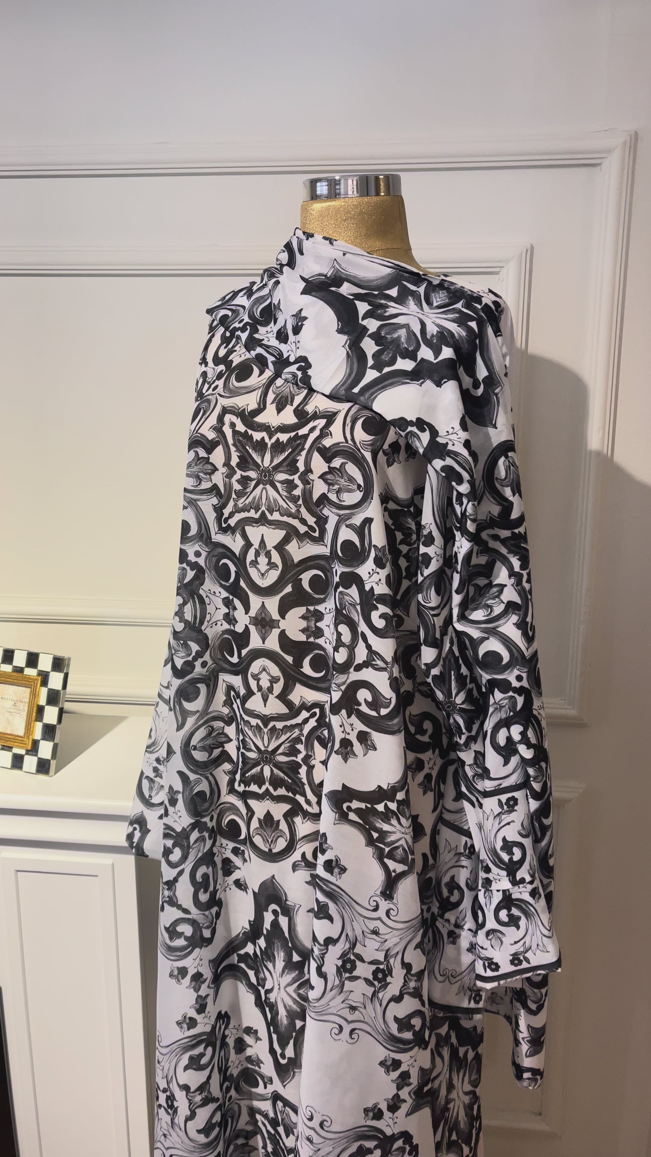 Black Mosaic Kaftan Abaya